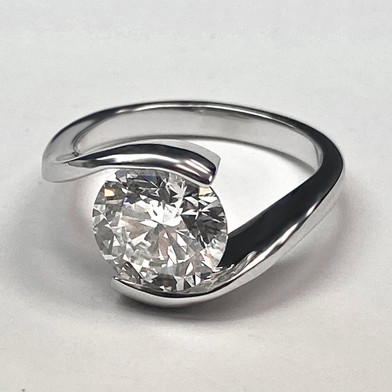 Véritable Diamant Solitaire Bague Femmes