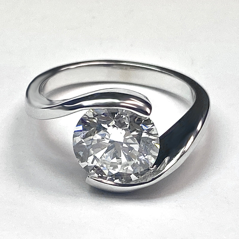 Véritable Diamant Solitaire Bague Femmes