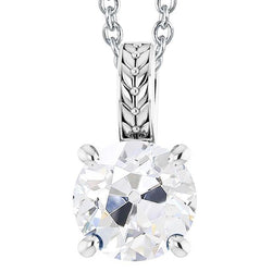 Vieux Mineur Naturel Diamond Pendentif 5 Carats Slide Style Vintage 4 Broches Ensemble