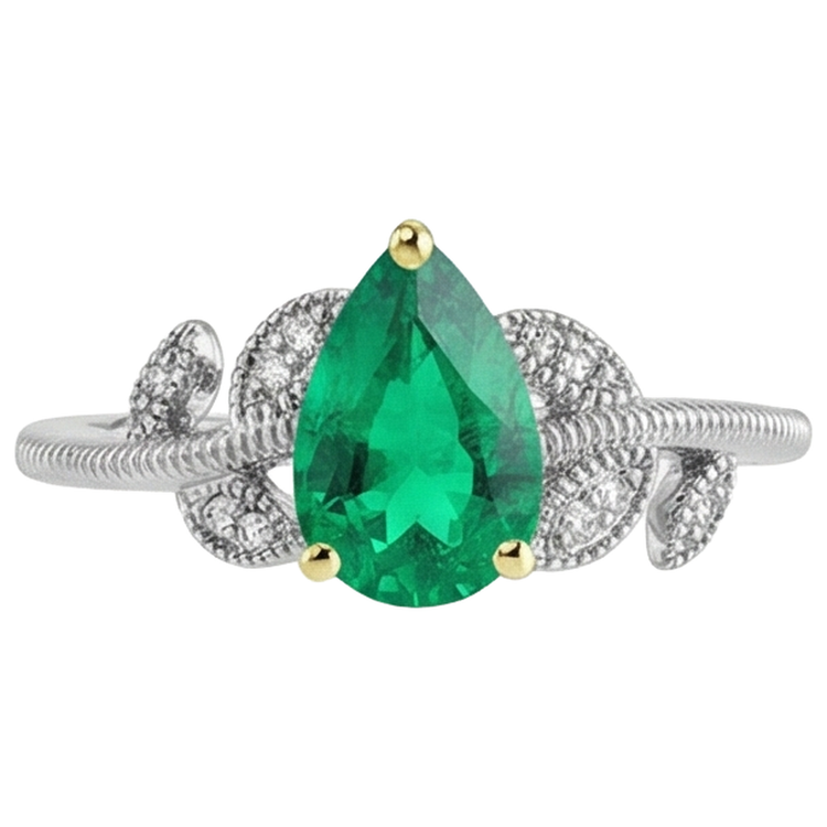 Artisanal Bague Pierre de Couleur 1 carats – vue de face