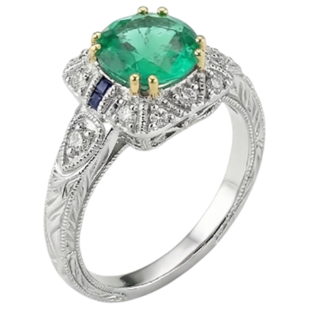 Émeraude Fine Bague Pierre Précieuse – vue de profil