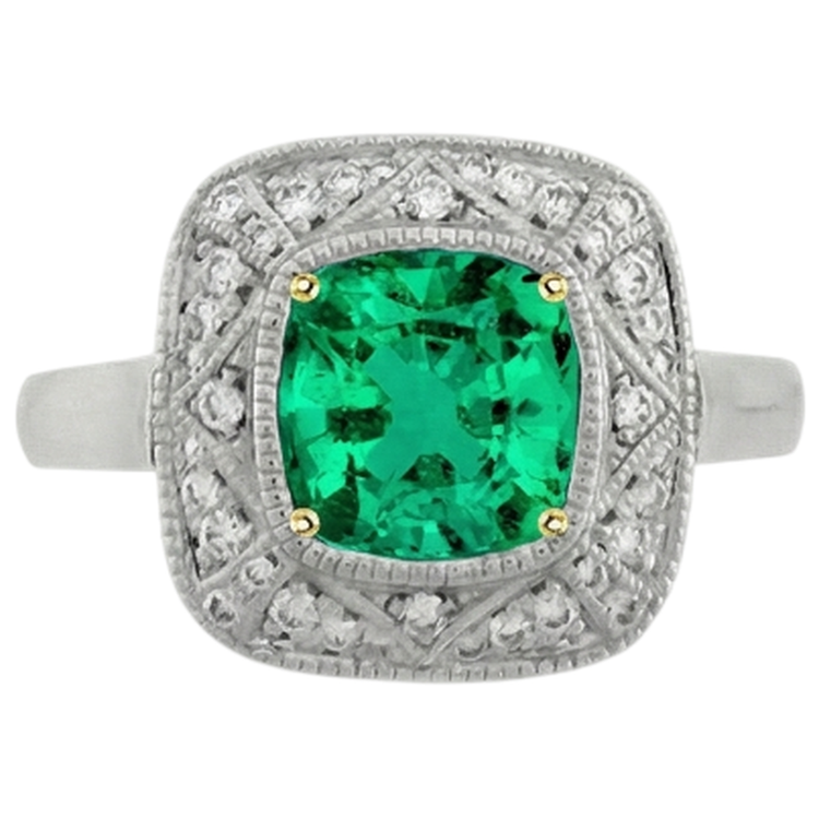 Signature Émeraude Colombienne Bague Pierre Précieuse 3 carats – vue de profil