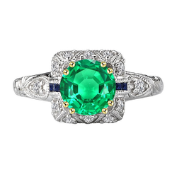 Émeraude Fine taille Taille Brillant Bague Pierre Précieuse 3