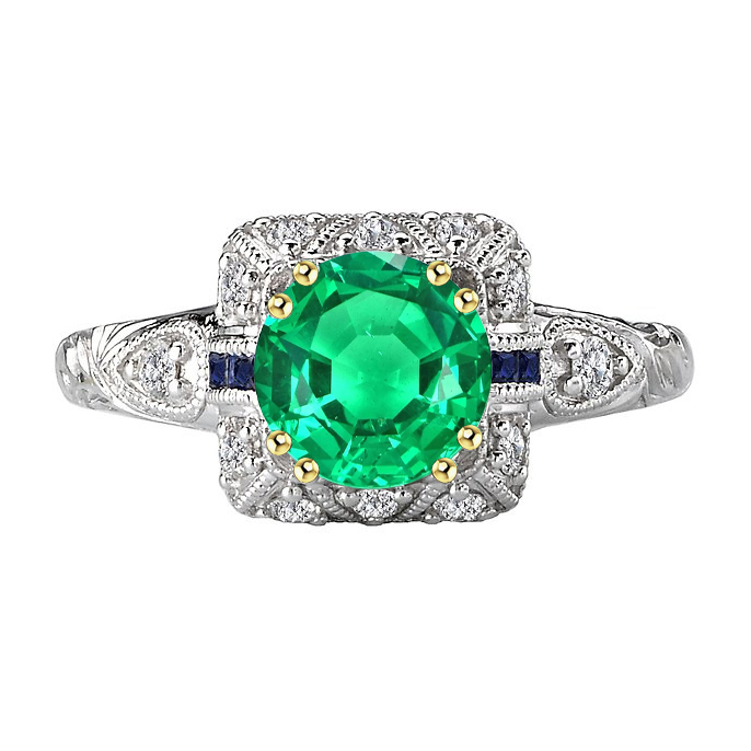 Émeraude Fine Bague Pierre Précieuse – vue principale