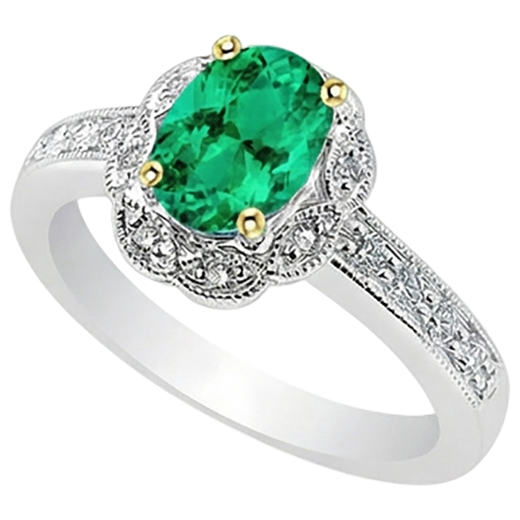 Fin Bague avec Gemme 2 carats – vue de profil