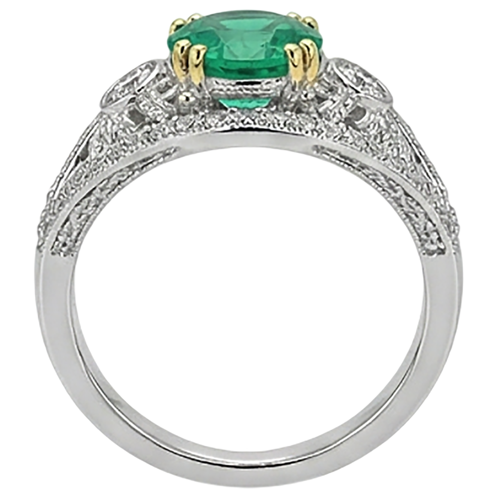 Émeraude Fine Bague avec Gemme – vue de dessus