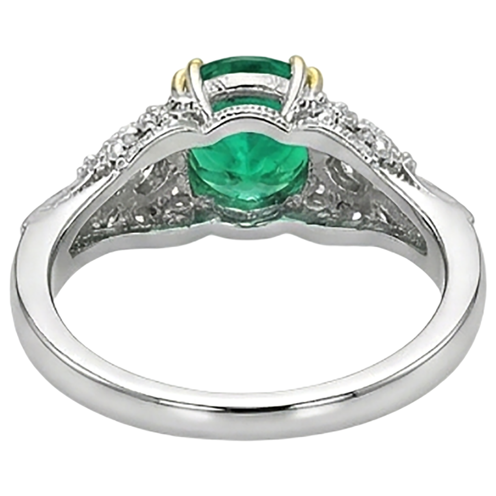 Émeraude Fine Bague avec Gemme – vue arrière
