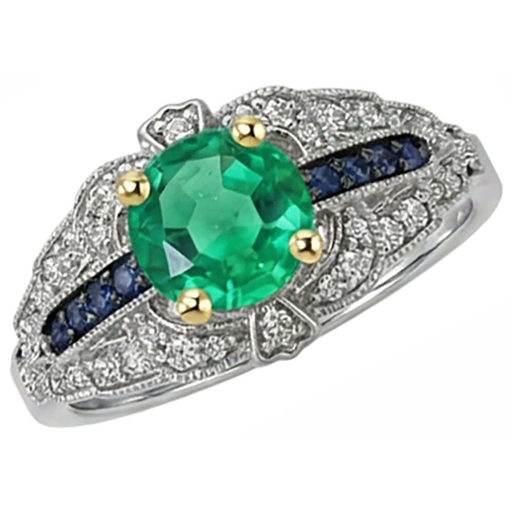 Sophistiqué Émeraude Colombienne Bague Pierre Précieuse 2,50 carats – vue de côté