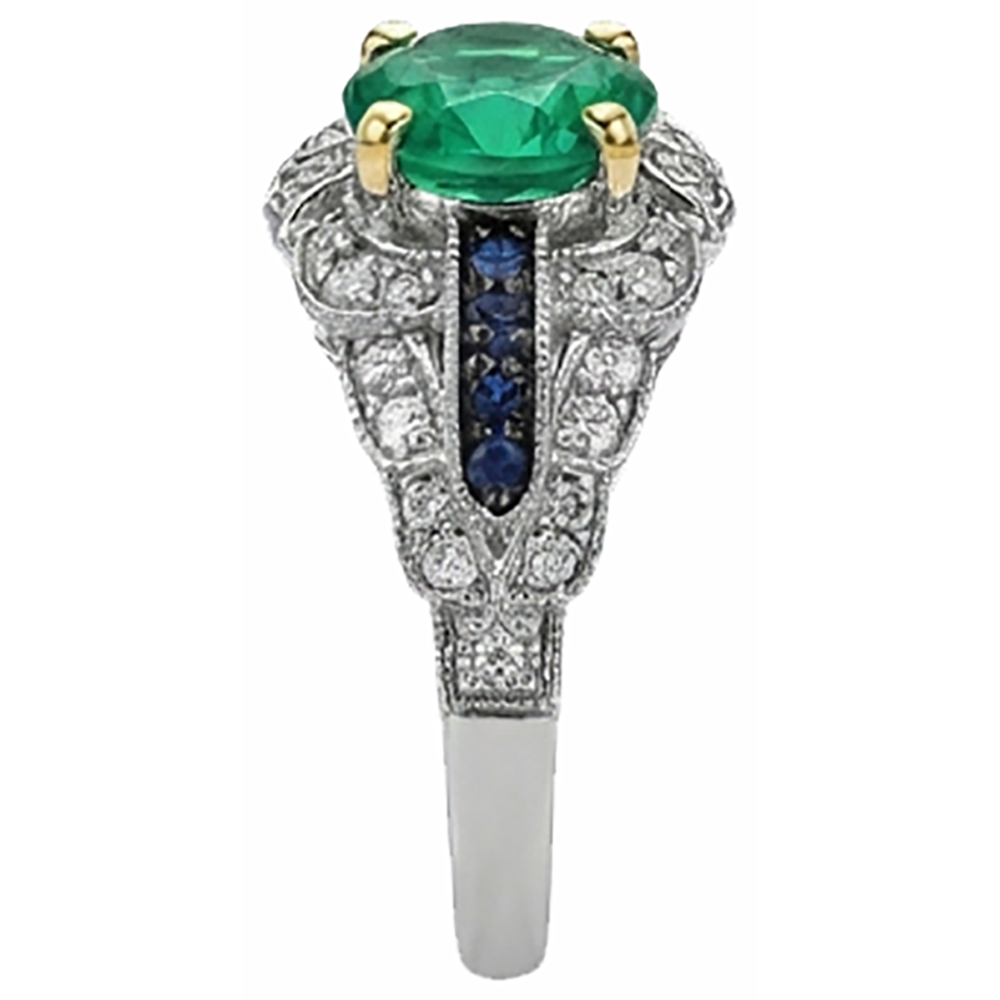 Émeraude Colombienne Bague Pierre Précieuse 2,50 carats 14K – vue de dessus
