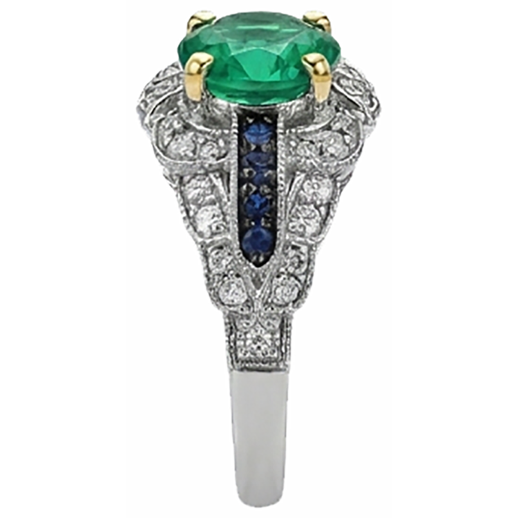 Émeraude Colombienne Bague Pierre Précieuse 2,50 carats 14K – vue de dessus