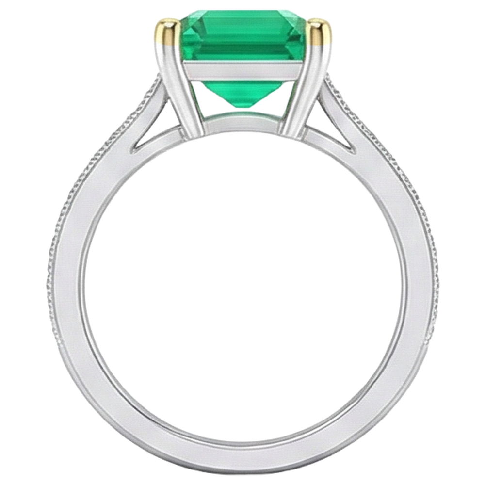 Émeraude Bague Pierre Précieuse – vue de dessus