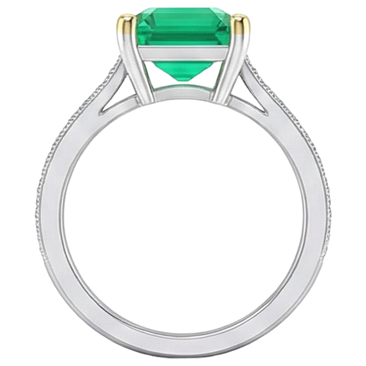 Émeraude Bague Pierre Précieuse – vue de dessus