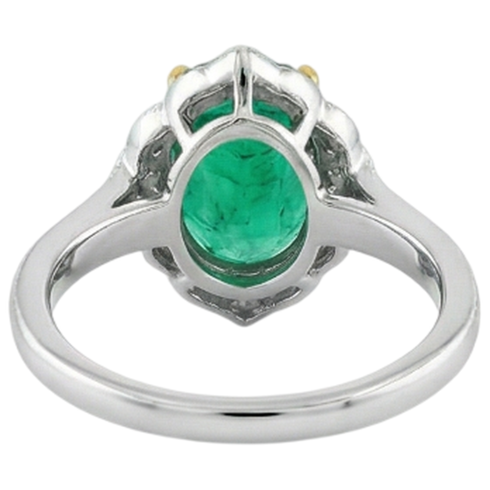 Étincelant Émeraude Colombienne Bague Pierre de Couleur 2 carats – vue alternative