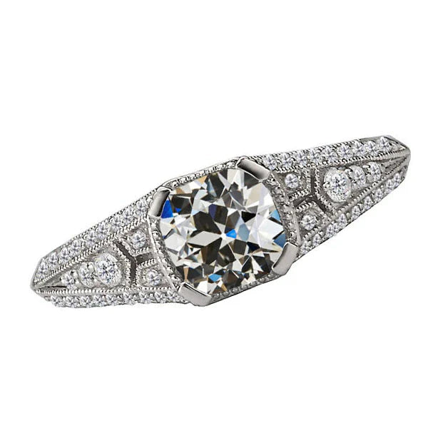Diamant Anniversary Ring 4 carats Or 14K Blanc – vue principale
