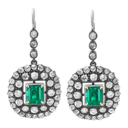 Émeraude Colombienne Vintage Gemstone Earring 2 carats en 14K