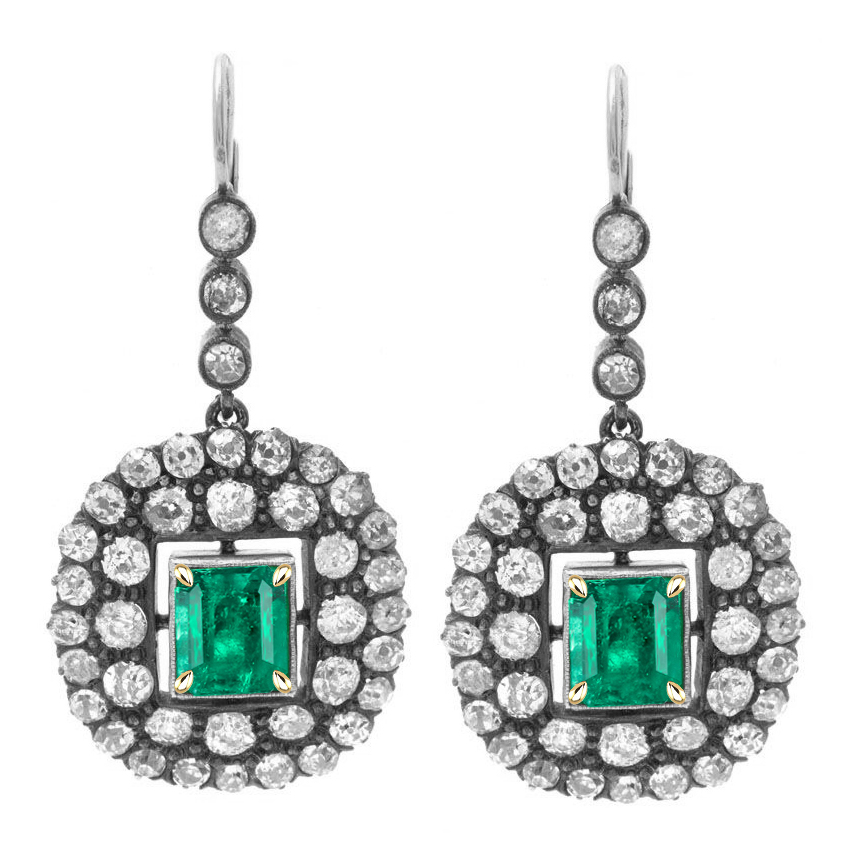 Raffiné Émeraude Colombienne Gemstone Earring 2 carats – vue principale