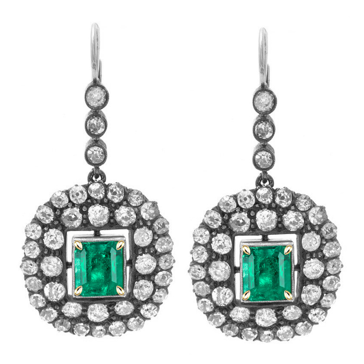Raffiné Émeraude Colombienne Gemstone Earring 2 carats – vue principale