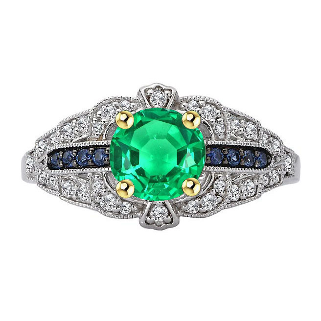 Émeraude Colombienne Bague Pierre Précieuse 2,50 carats 14K – vue principale