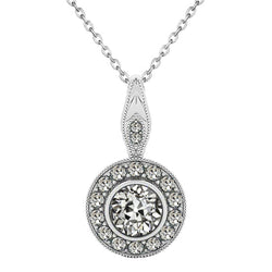 Diamant Fin Vintage Halo – 2 carats en Or Blanc 14 Carats