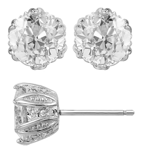 Diamant Fin Pendants d'Oreilles 6,50-carats Or Blanc 14 Carats – vue principale