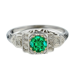 Vintage Bague Pierre de Couleur – Émeraude Colombienne 2 carats