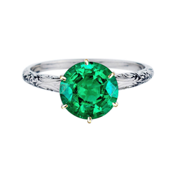 Fait à la main Vintage Émeraude Colombienne Bague Pierre