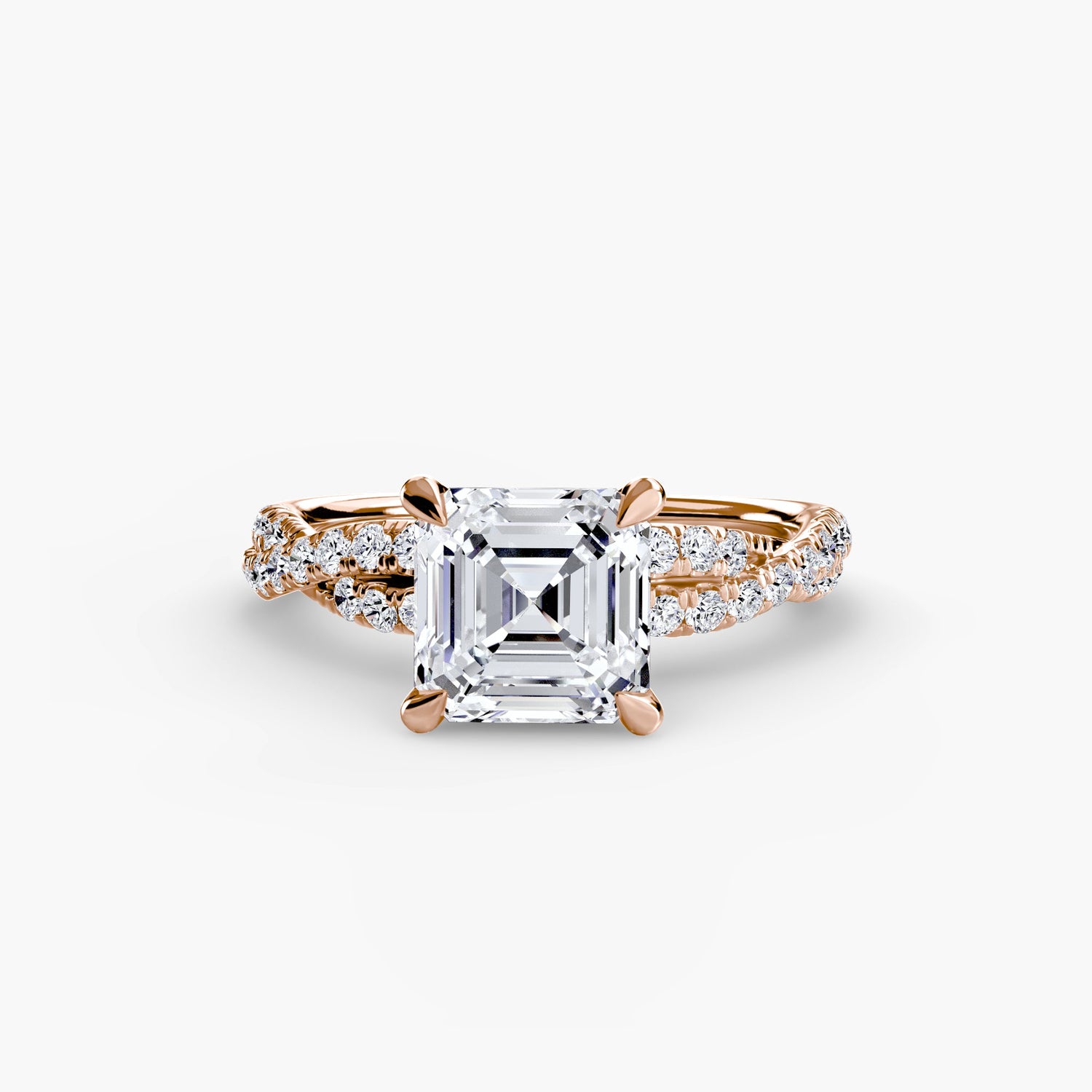 Taille Brillant Gemme bague en Gold – gros plan