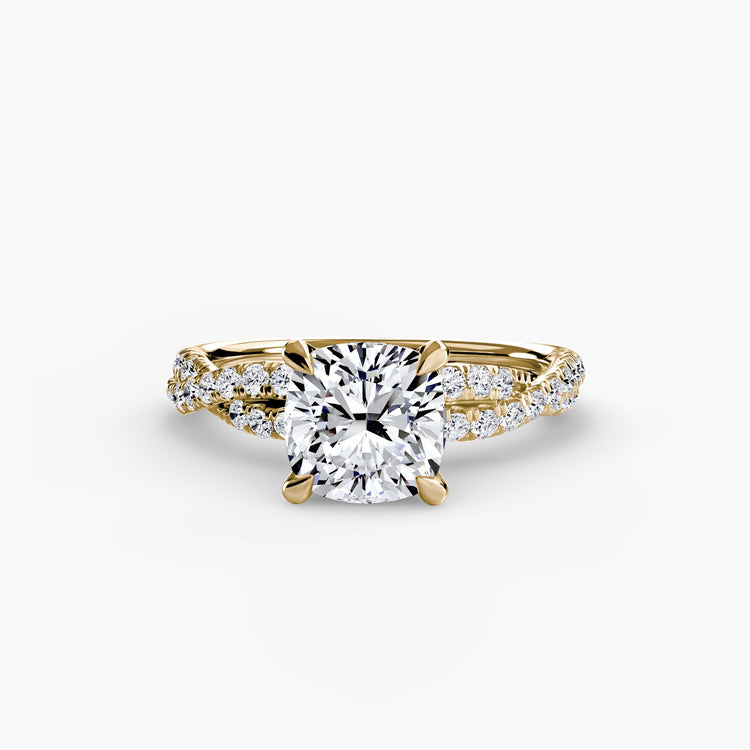 Taille Brillant Gemme bague en Gold – vue d'angle