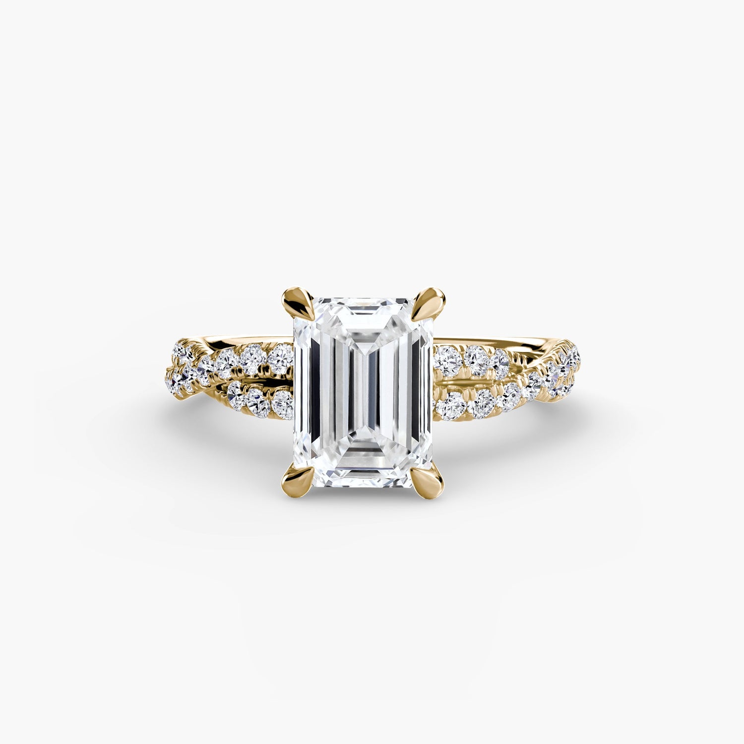 Taille Brillant Gemme bague en Gold – vue arrière
