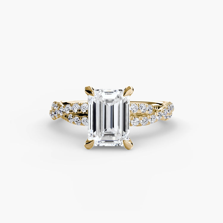 Taille Brillant Gemme bague en Gold – vue arrière