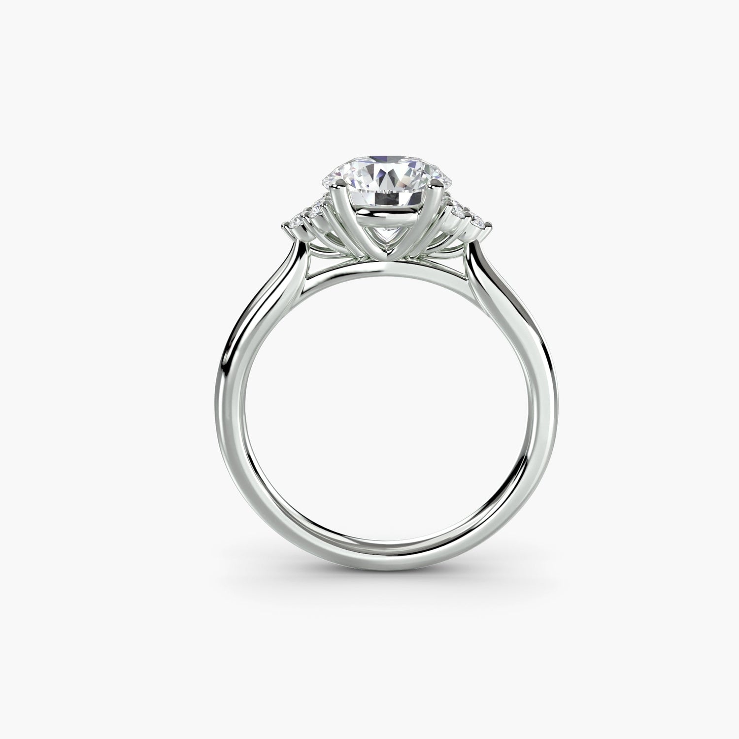 Taille Ronde Pierre Précieuse bague en Gold – vue de face