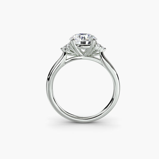 Taille Ronde Pierre Précieuse bague en Gold – vue de face