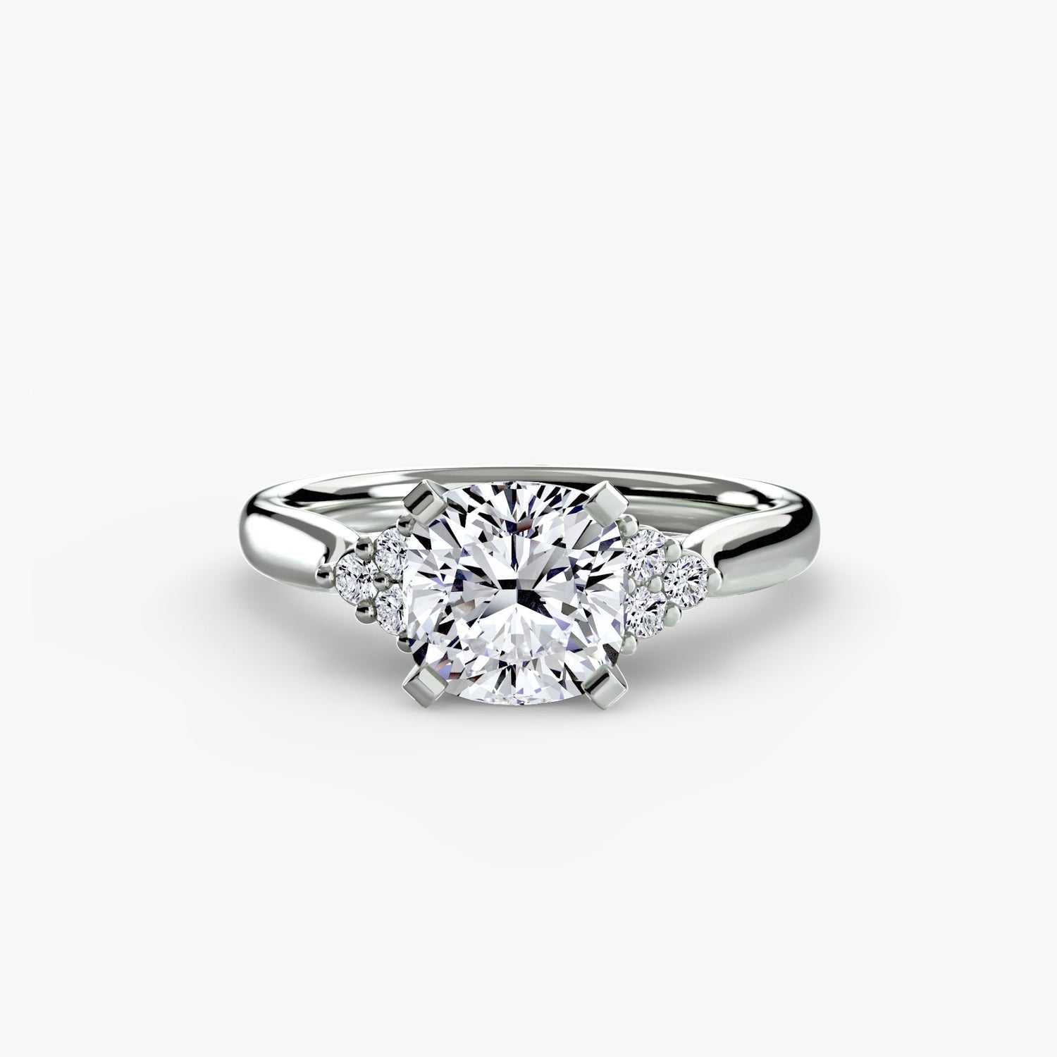 Taille Ronde Pierre Précieuse bague en Gold – vue d'angle