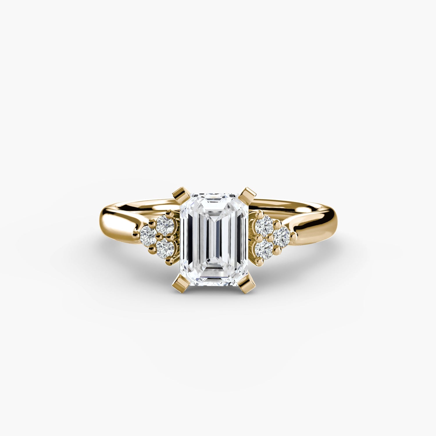 Taille Ronde Pierre Précieuse bague en Gold – vue arrière