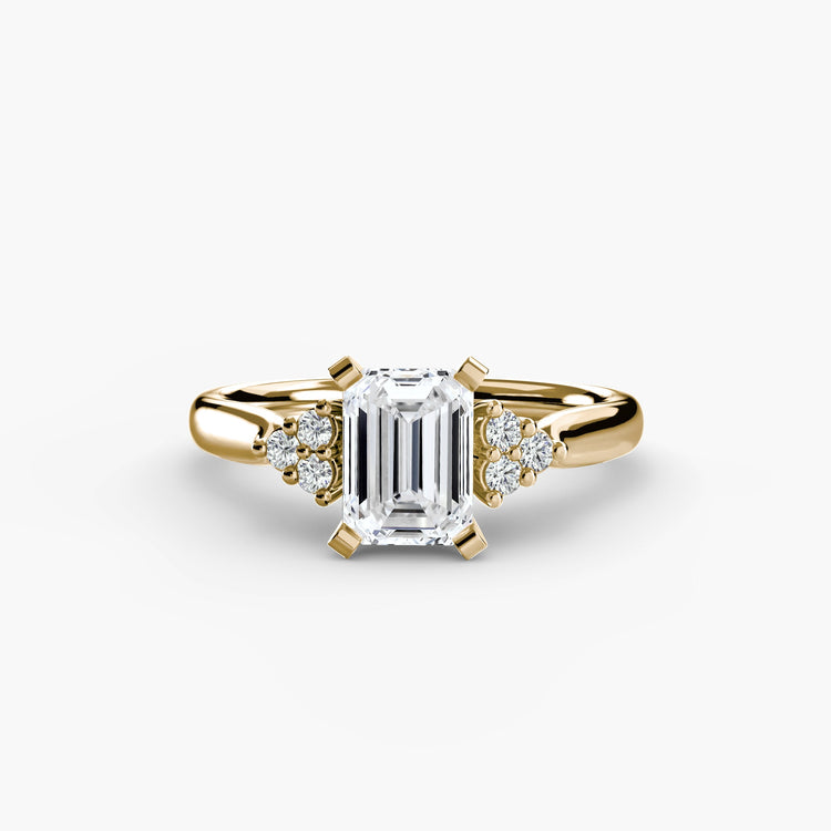 Taille Ronde Pierre Précieuse bague en Gold – vue arrière