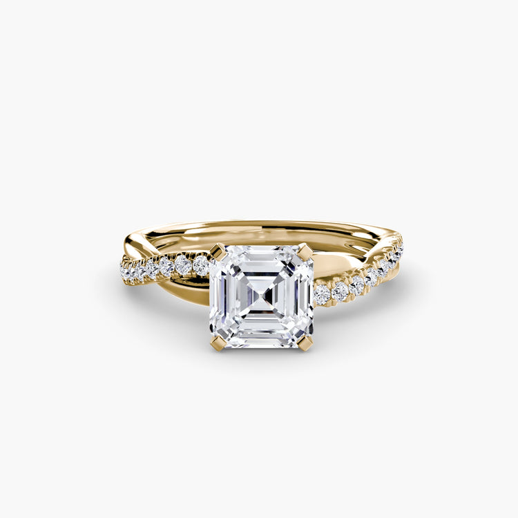 Émeraude Fine Taille Brillant Setting en Gold – vue détaillée