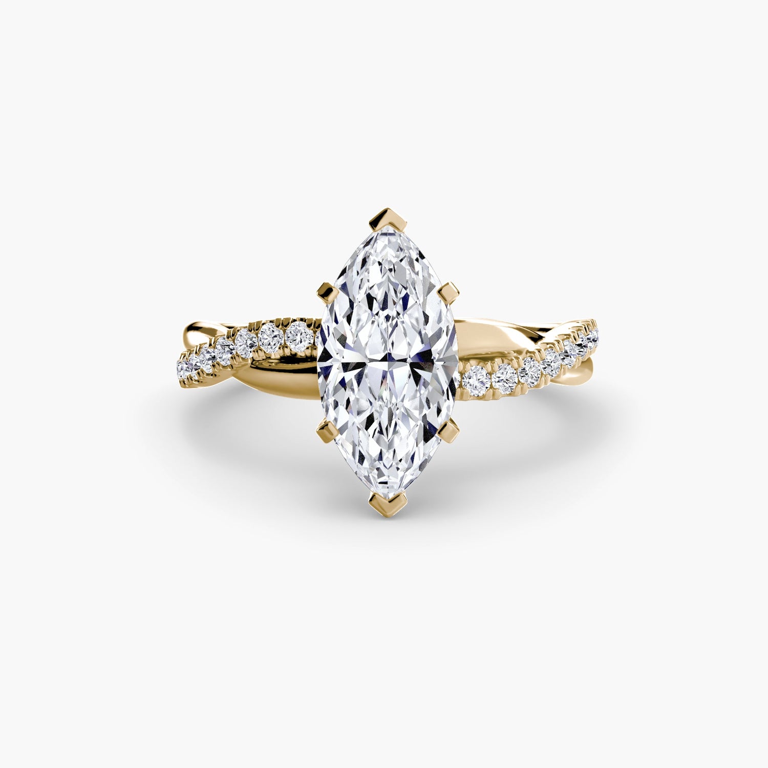 Taille Brillant Émeraude Fine bague en Gold – vue alternative