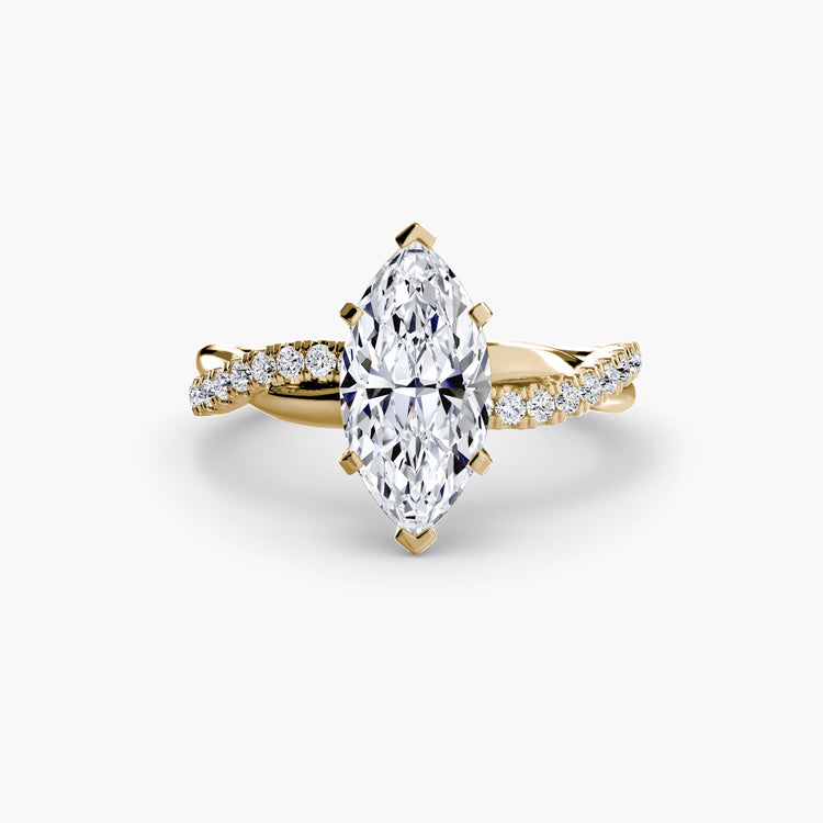 Taille Brillant Émeraude Fine bague en Gold – vue alternative