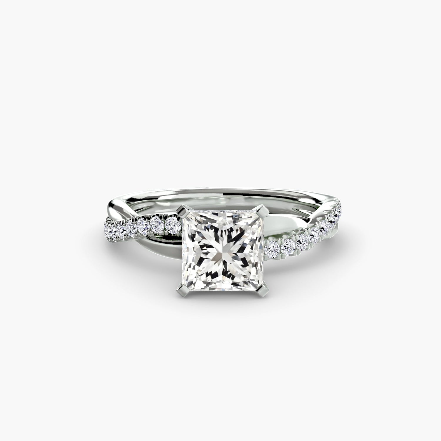 Taille Brillant Émeraude Fine bague en Gold – vue principale