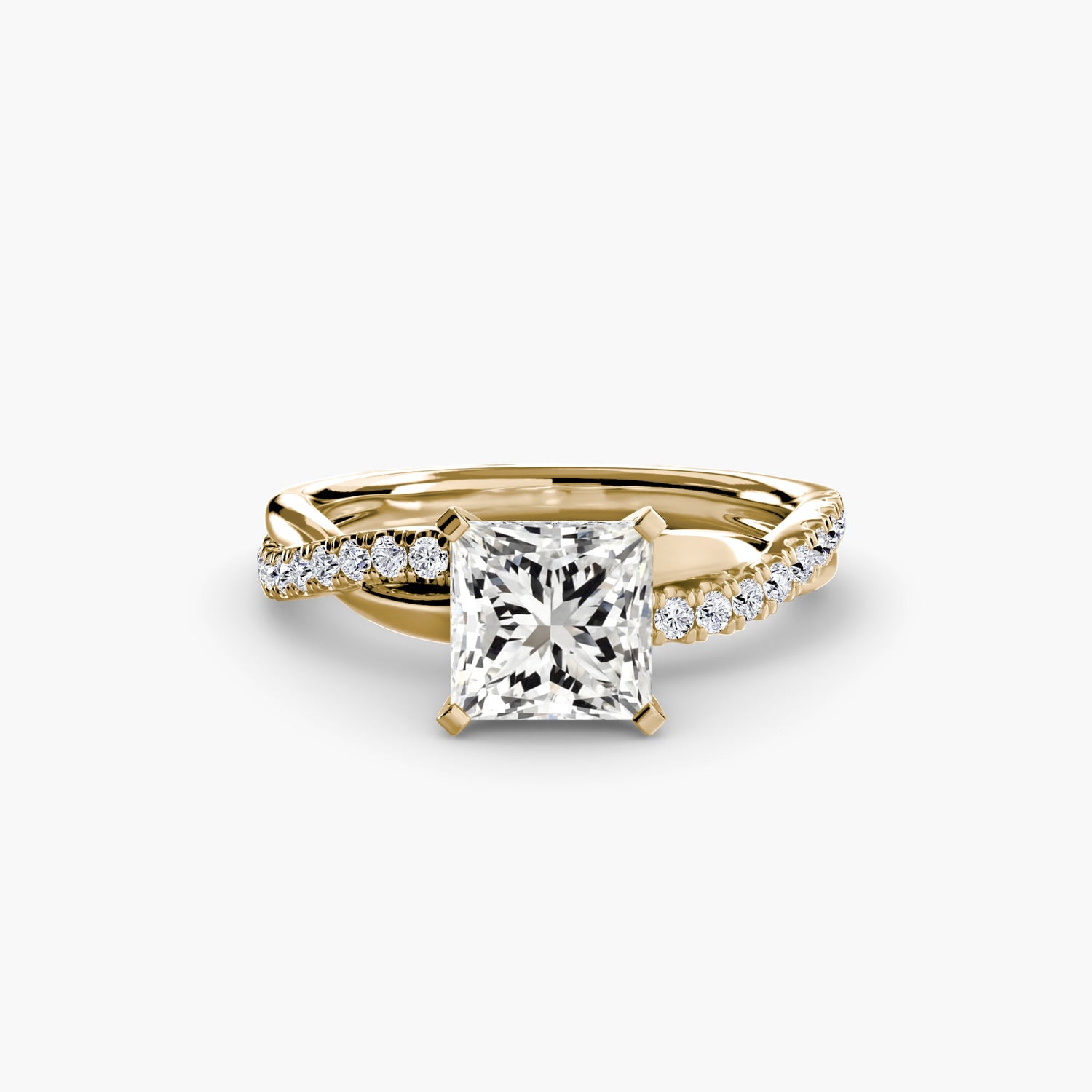 Émeraude Fine Taille Brillant Setting en Gold – vue principale