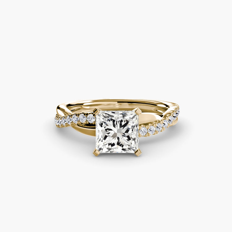 Émeraude Fine Taille Brillant Setting en Gold – vue principale