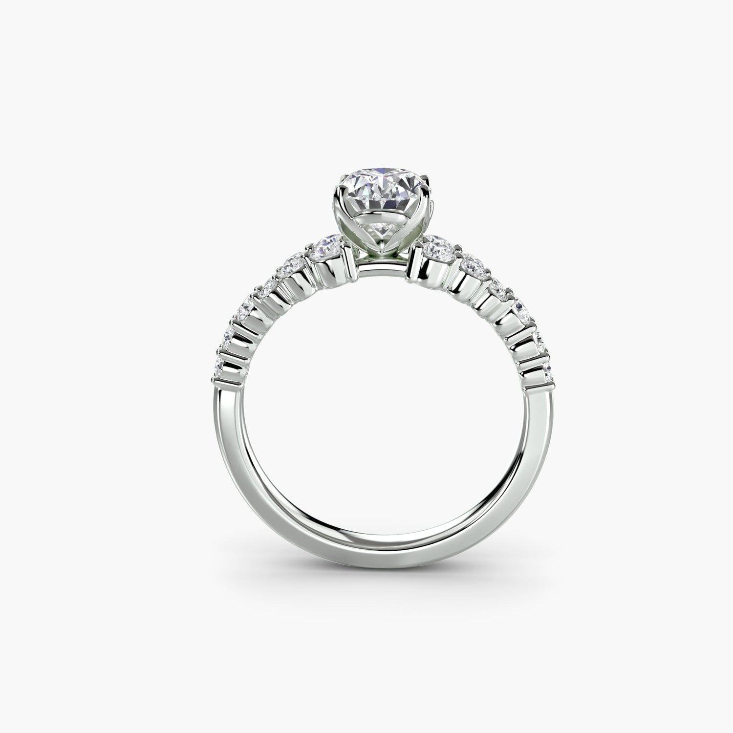 Taille Ronde Pierre Précieuse bague en Gold – vue de face