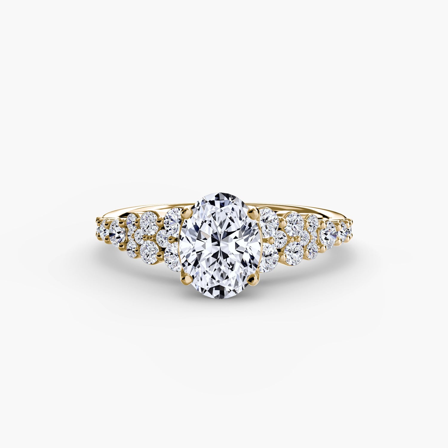 Taille Ronde Pierre Précieuse bague en Gold – vue de côté
