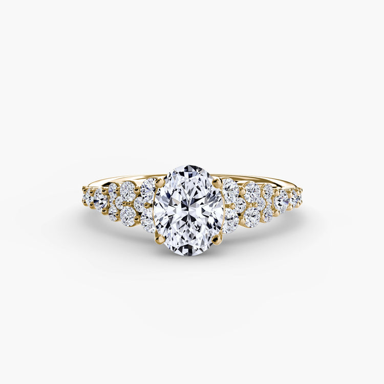 Taille Ronde Pierre Précieuse bague en Gold – vue de côté