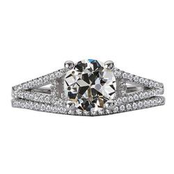 Or Blanc 14 Carats Brillant Bague de Fiançailles – 2-carats