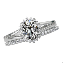 Tige Fendue Brillant Bague de Demande 3 carats – Or 14K Blanc