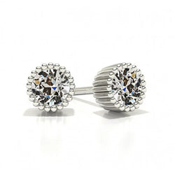 Or Blanc 14 Carats Diamant Pendants d'Oreilles – 1-carats