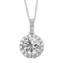 Diamant Pendentif Goutte – Certifié GIA 2,50 carats Or Blanc 14