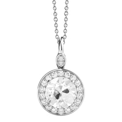Taille Old Mine Diamant Fin Pendentif en Or Blanc 14 Carats – 4