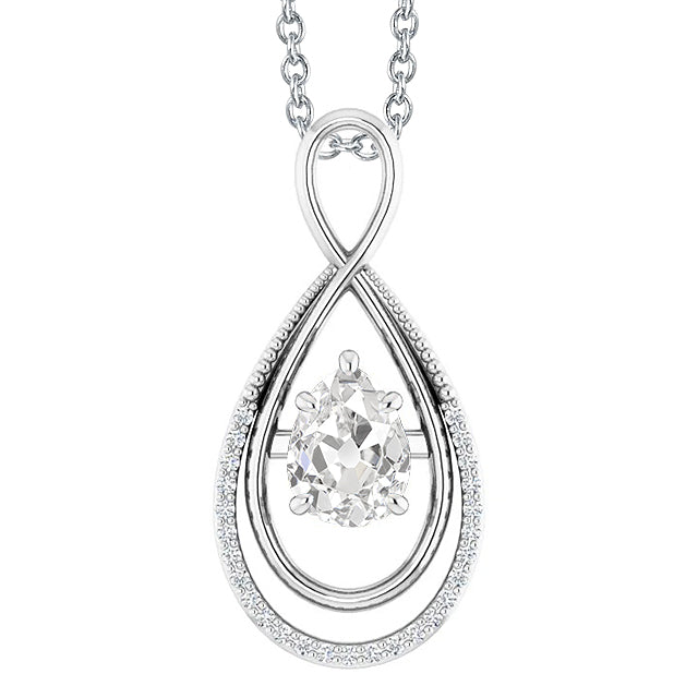 Taille Old Mine Diamant Fin bague en Or Blanc 14 Carats – vue principale